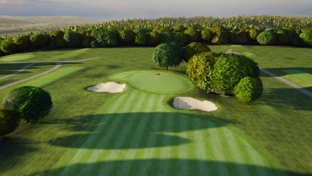 Hole 2 at River Ridge Golf Course, from the air