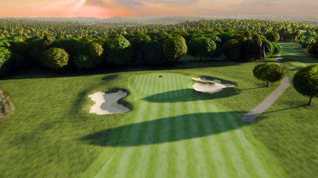 Hole 3 at River Ridge Golf Course, from the air