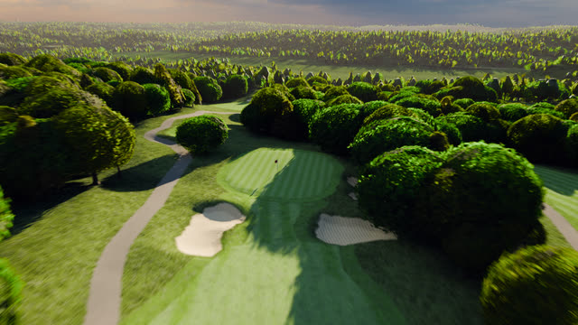 Hole 5 at River Ridge Golf Course, from the air