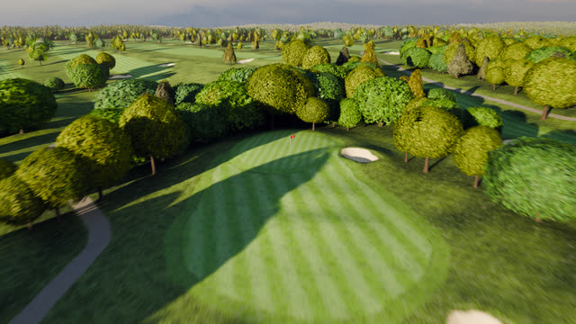 Hole 8 at River Ridge Golf Course, from the air