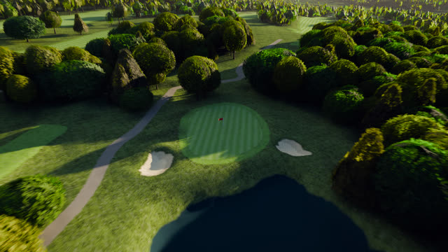 Hole 11 at River Ridge Golf Course, from the air