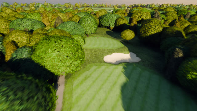 Hole 16 at River Ridge Golf Course, from the air